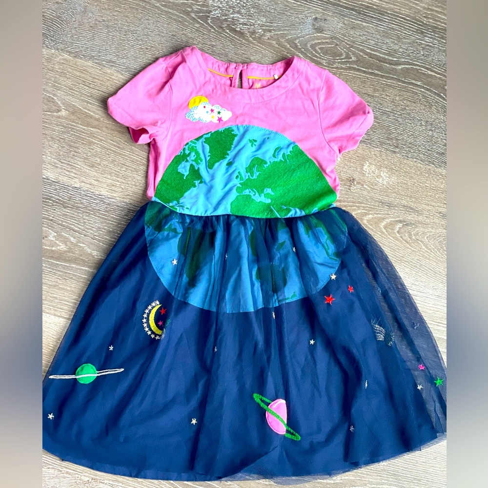 Mini Biden Earth Space Dress Tulle 6-7Y HTF